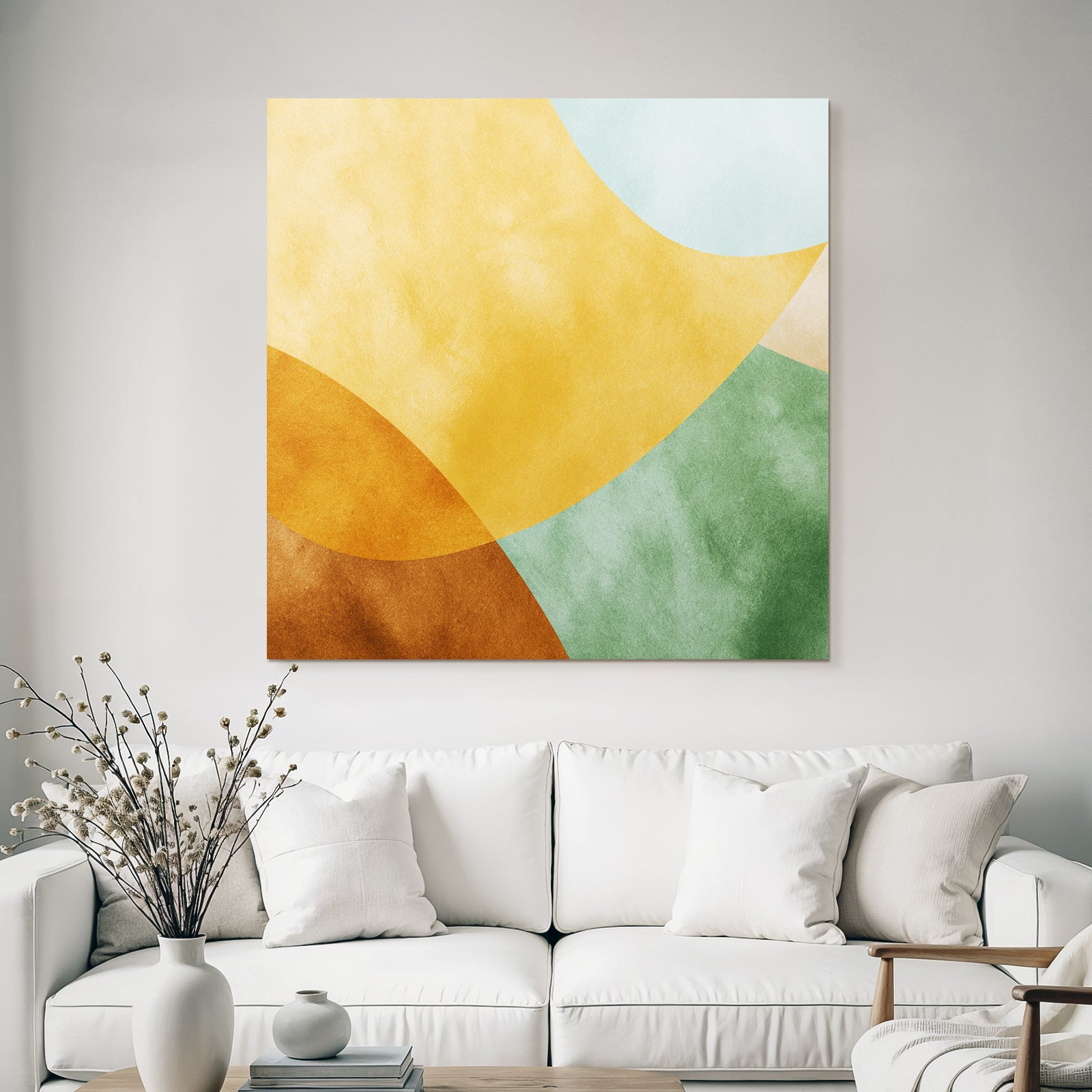 Farbenfrohes Abstraktes Design Mit Fliessenden Formen Gold Gruen Blau
