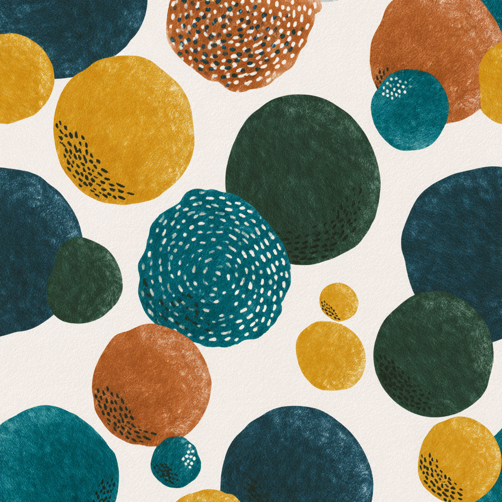 Farbenfrohes Abstraktes Kreisformmuster Leuchtender Hintergrund | Mid Century Modern | Einrichtungsstile