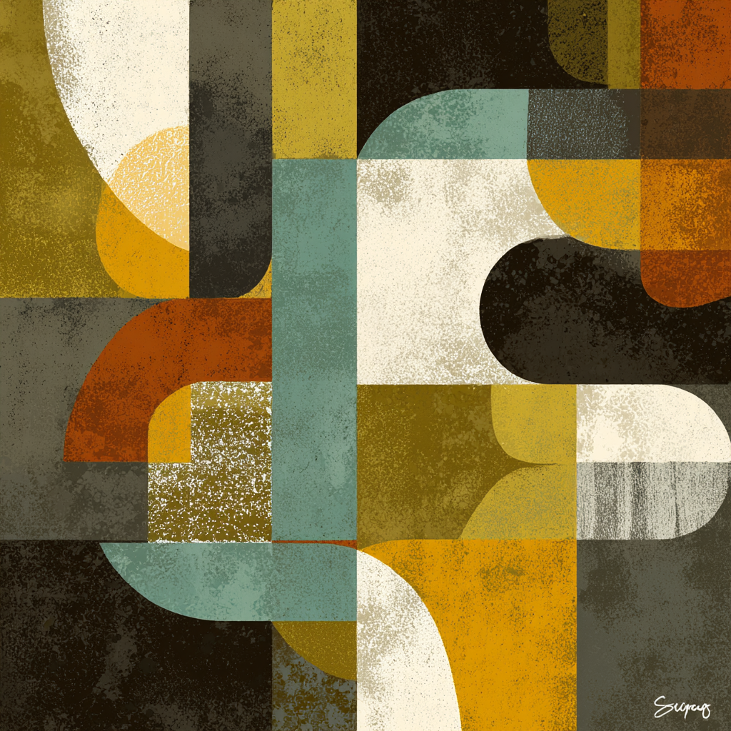 Geometrische Formen Farbkomposition | Mid Century Modern | Einrichtungsstile