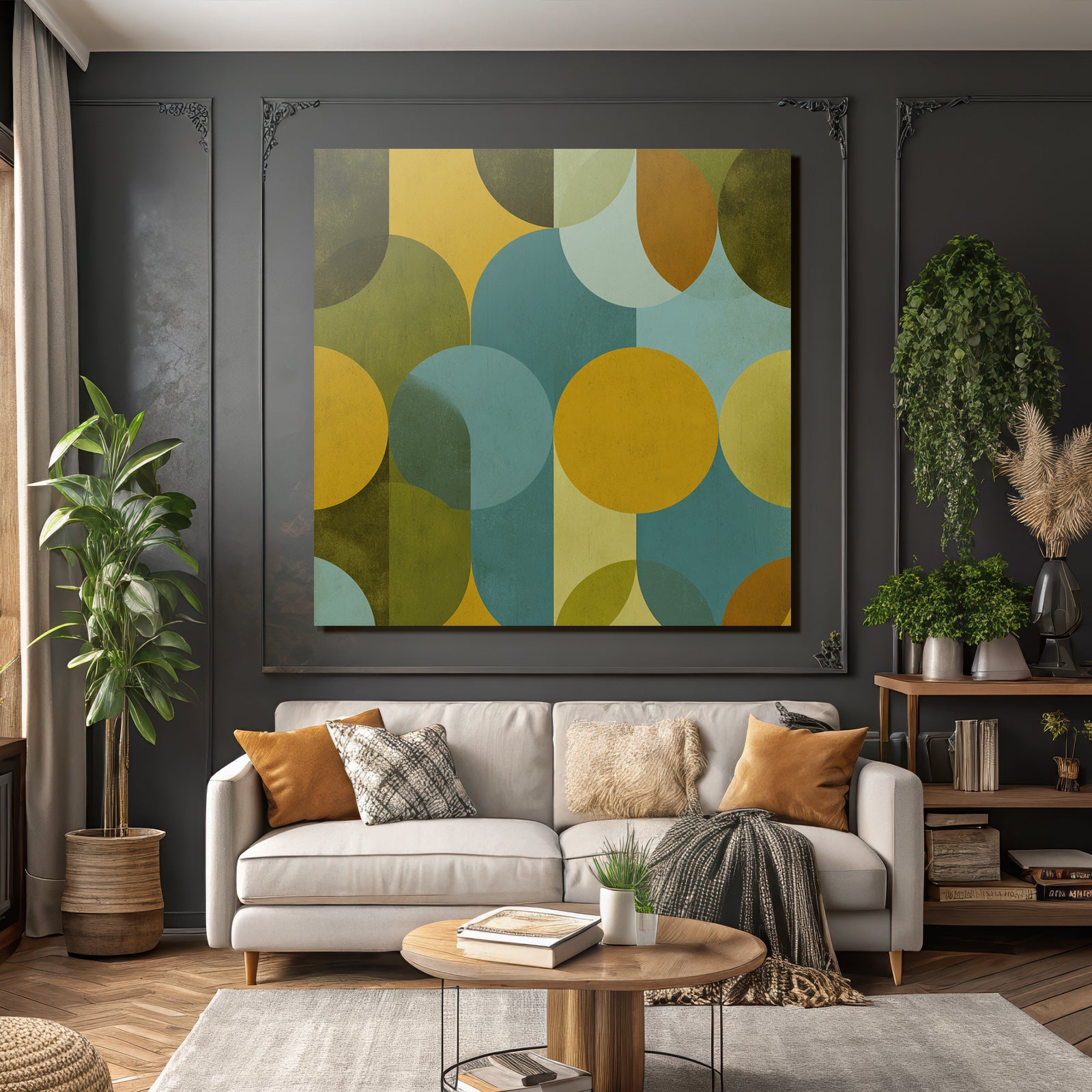 Geometrisches Abstraktes Design Ueberlappende Formen Farben