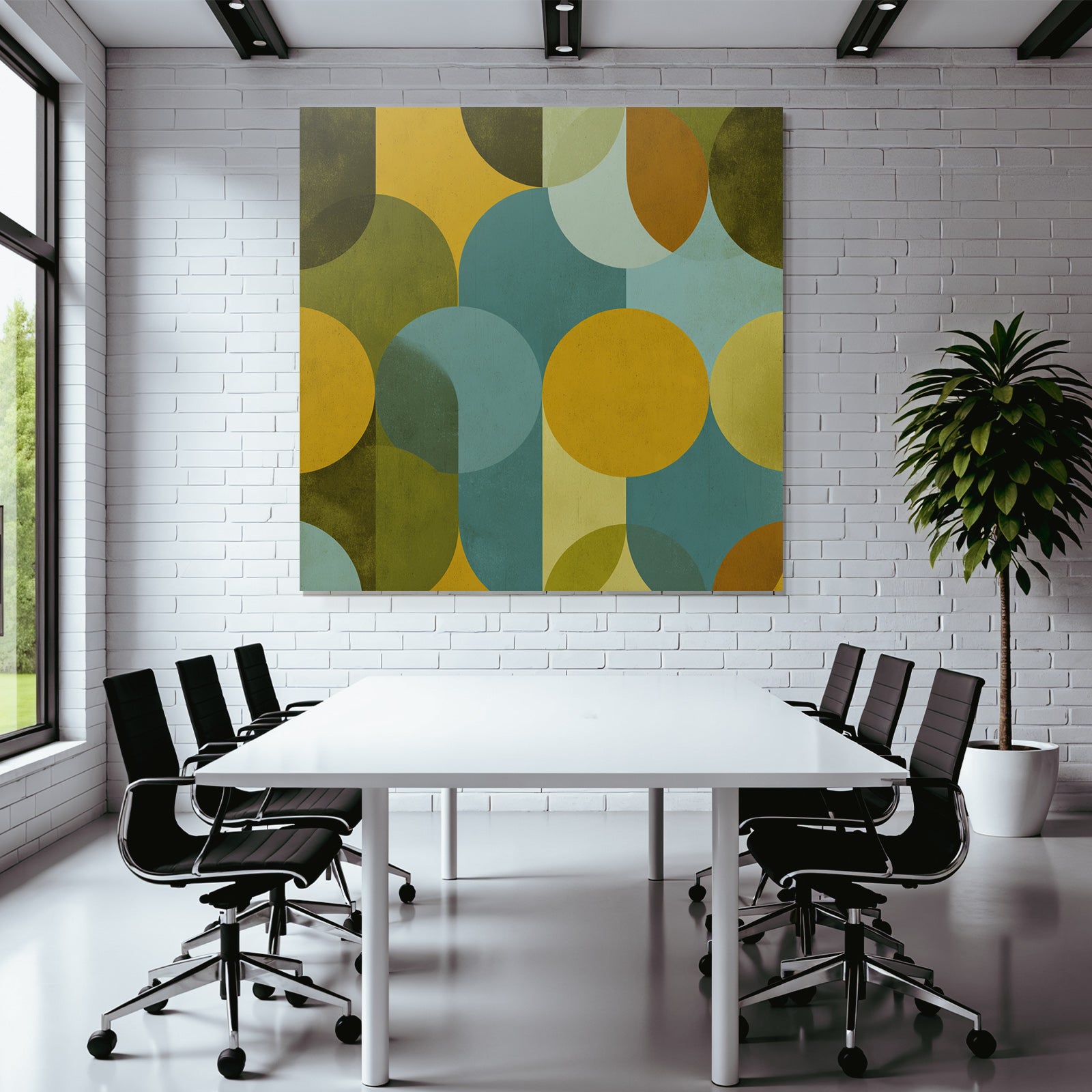 Geometrisches Abstraktes Design Ueberlappende Formen Farben