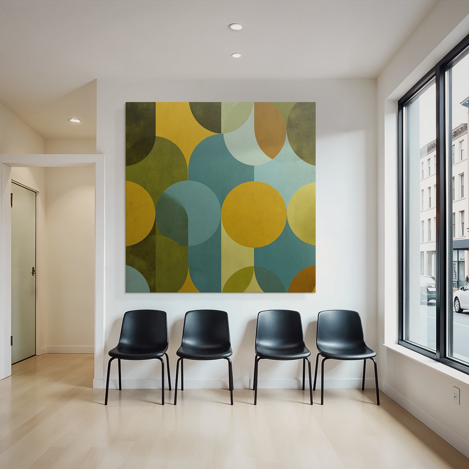 Geometrisches Abstraktes Design Ueberlappende Formen Farben