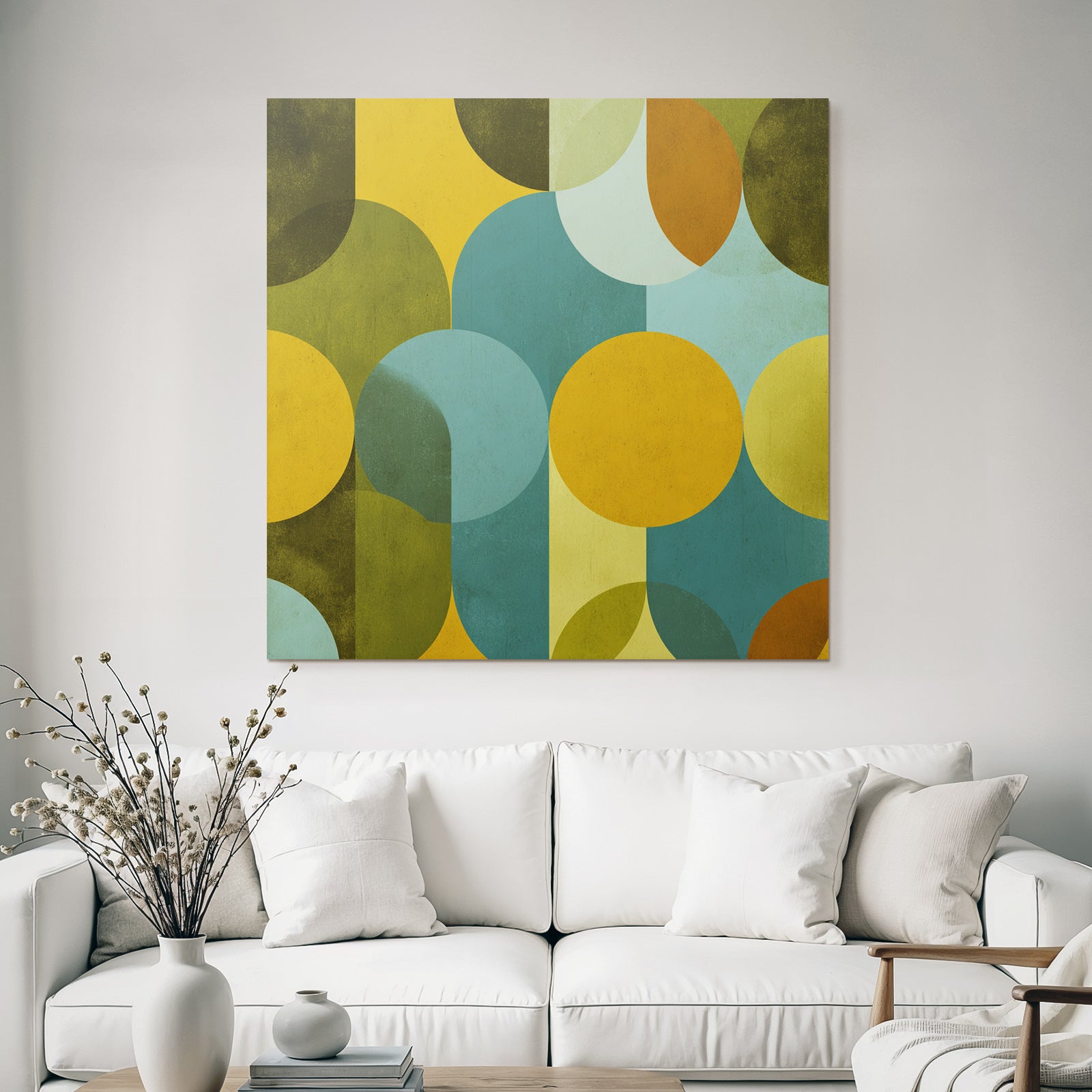 Geometrisches Abstraktes Design Ueberlappende Formen Farben