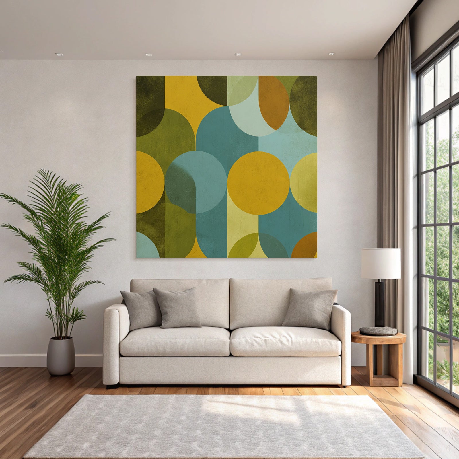 Geometrisches Abstraktes Design Ueberlappende Formen Farben
