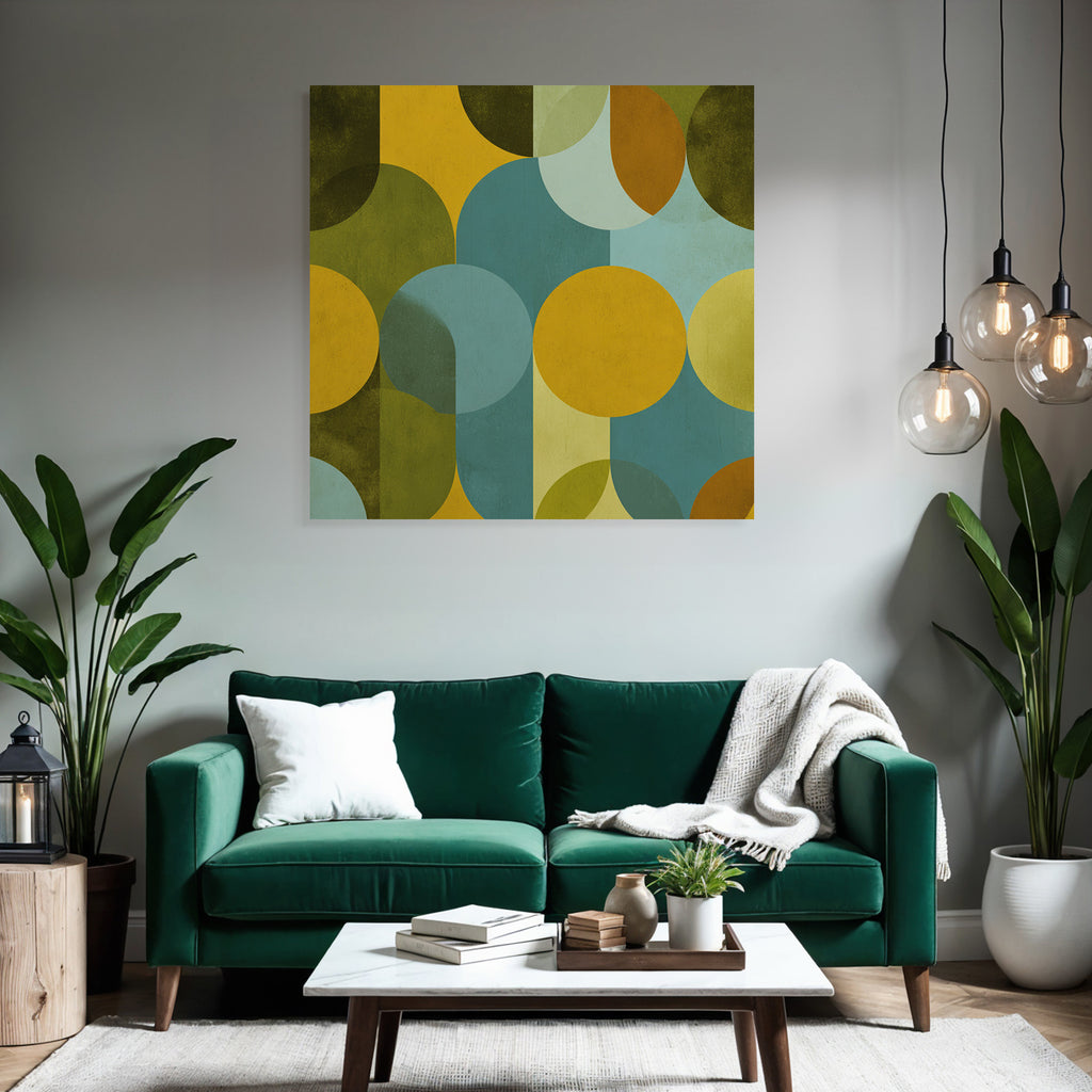 Geometrisches Abstraktes Design Ueberlappende Formen Farben