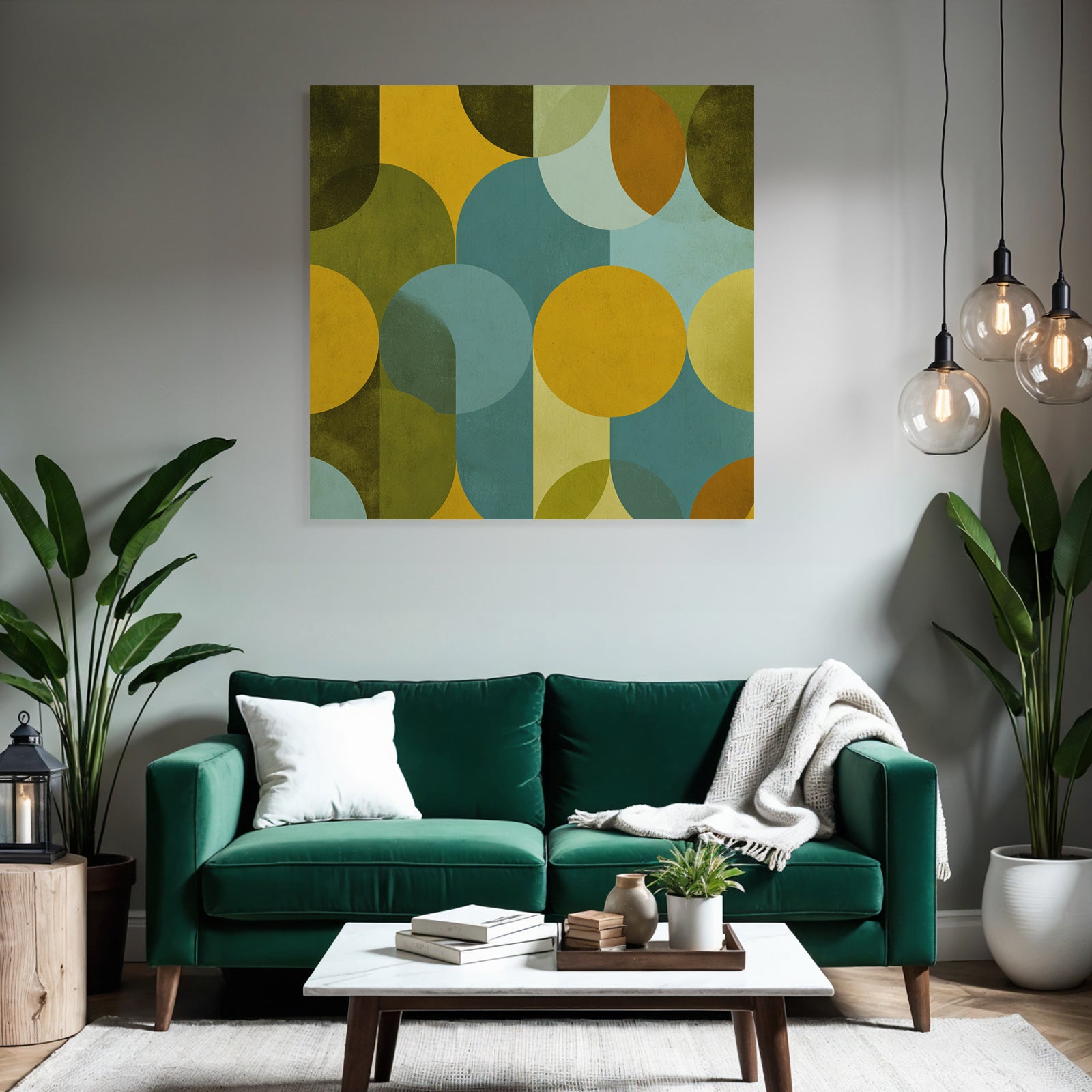 Geometrisches Abstraktes Design Ueberlappende Formen Farben