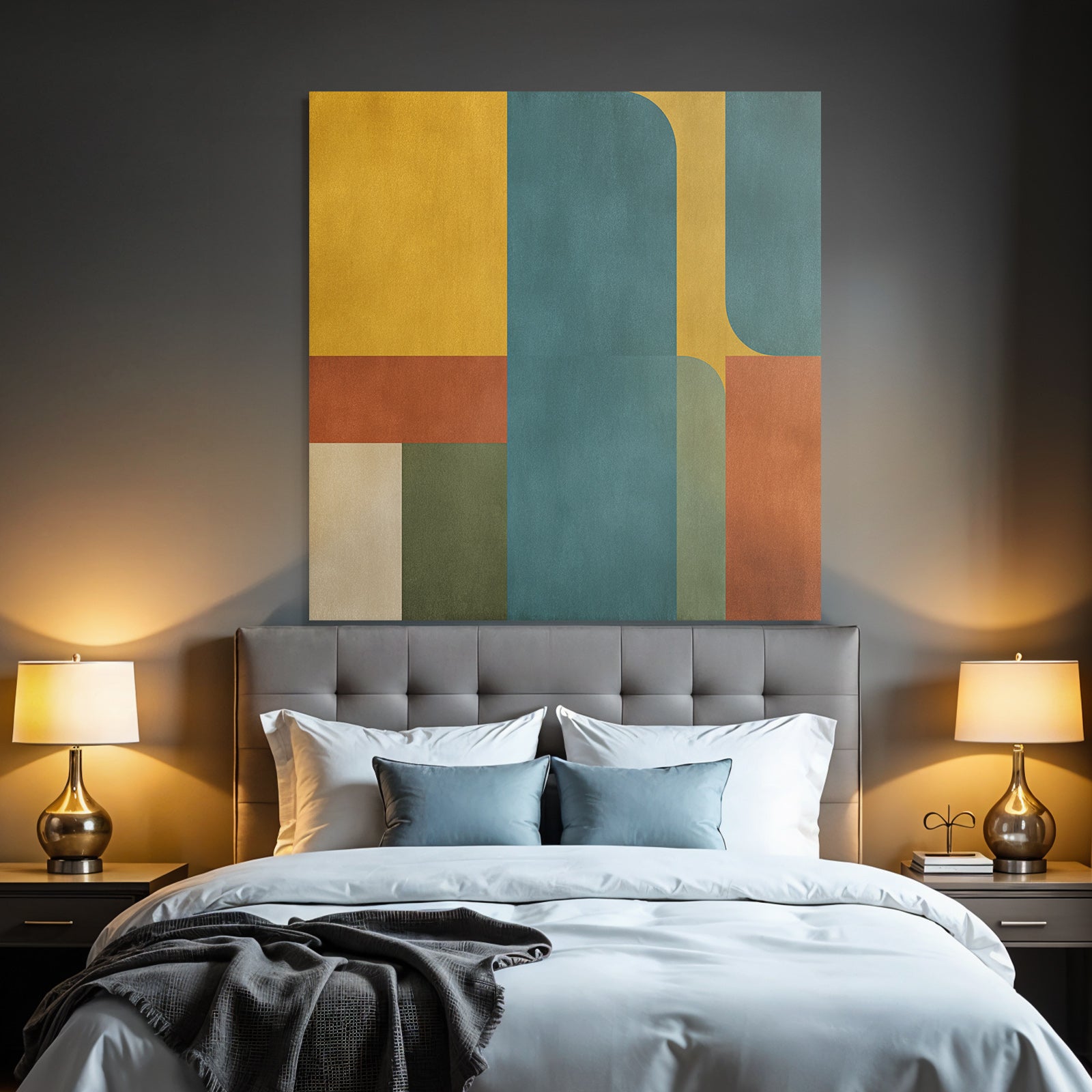 Geometrisches Design Mit Farben Gelb Blau Rot Gruen Creme