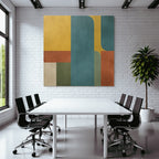 Geometrisches Design Mit Farben Gelb Blau Rot Gruen Creme