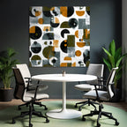 Geometrisches Muster In Farben Orange Grau Schwarz Weiss Texturiert