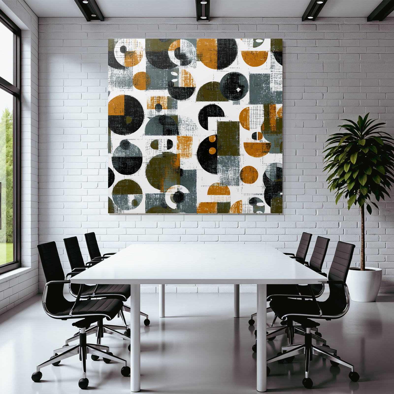 Geometrisches Muster In Farben Orange Grau Schwarz Weiss Texturiert