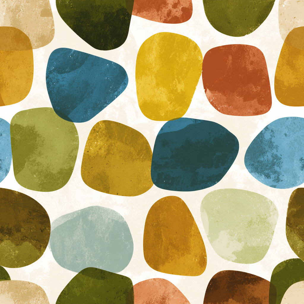 Kuenstlerische Illustration Von Mustern In Verschiedenen Formen Und Farben | Mid Century Modern | Einrichtungsstile
