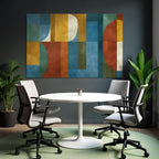 Abstrakt Geometrische Komposition Verschiedene Formen Und Farben