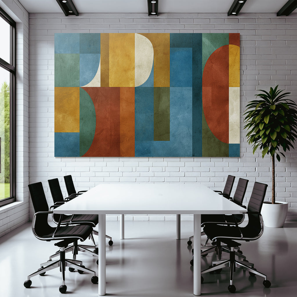 Abstrakt Geometrische Komposition Verschiedene Formen Und Farben