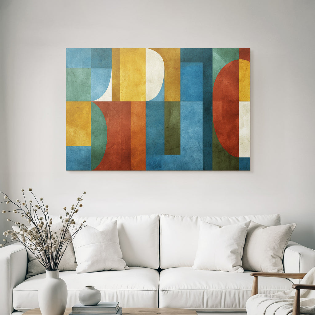 Abstrakt Geometrische Komposition Verschiedene Formen Und Farben