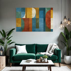 Abstrakt Geometrische Komposition Verschiedene Formen Und Farben