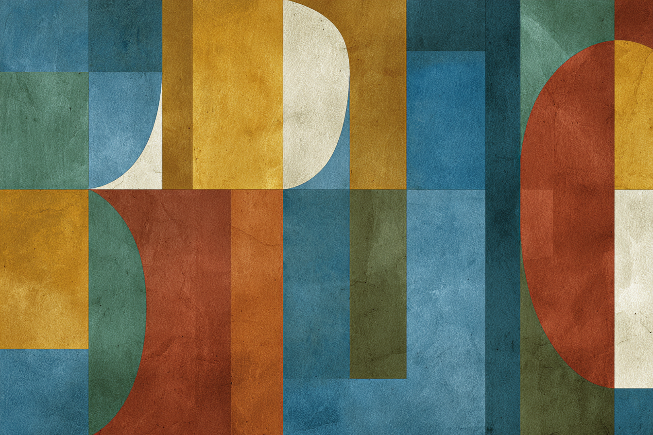 Abstrakt Geometrische Komposition Verschiedene Formen Und Farben | Mid Century Modern | Einrichtungsstile