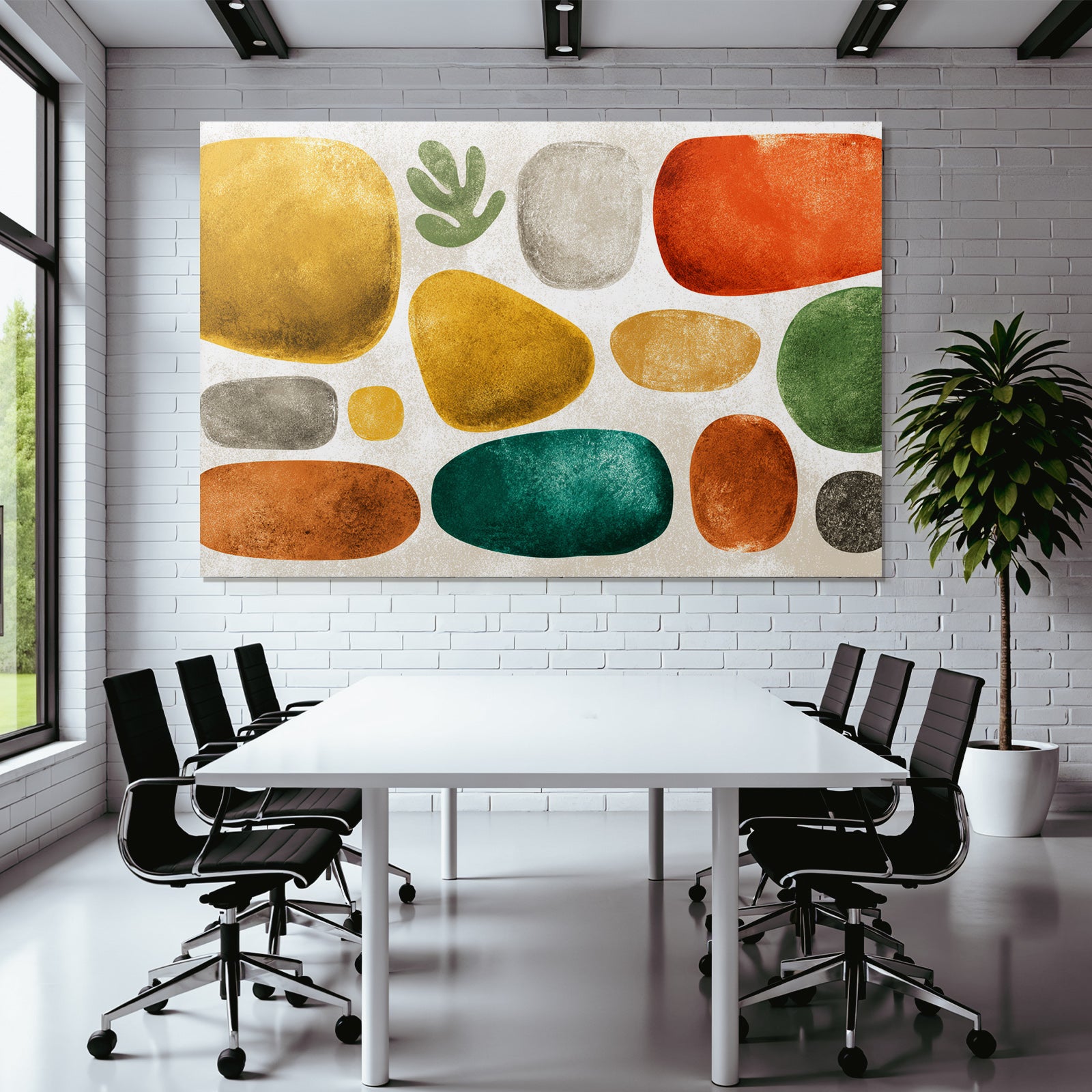 Abstrakte Design Bunte Steine Farben Gelb Gruen Orange Grau Rot Hintergrund