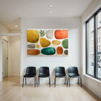 Abstrakte Design Bunte Steine Farben Gelb Gruen Orange Grau Rot Hintergrund