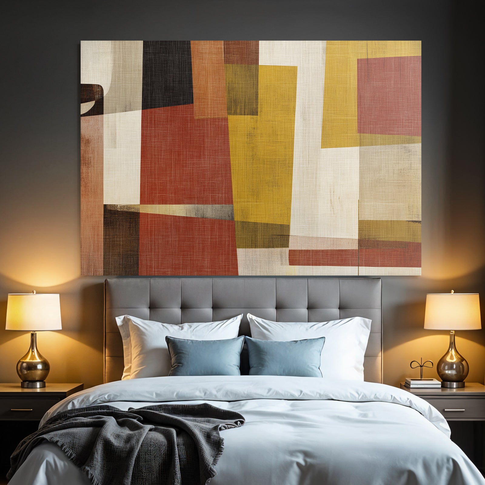 Abstrakte Geometrische Formen Farben Rot Gelb Braun Weiss