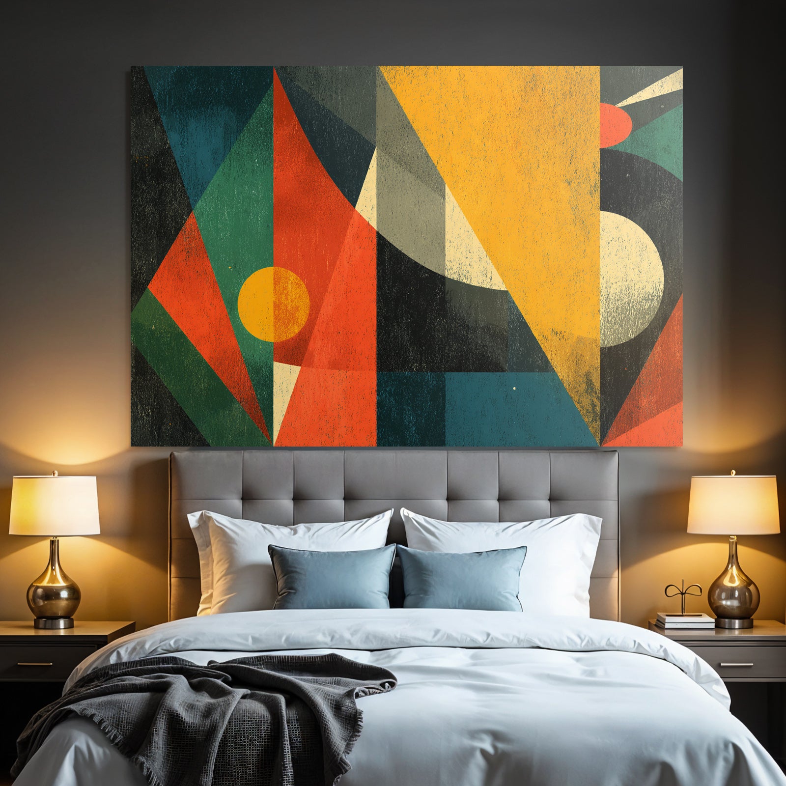 Abstrakte Geometrische Kunst Mit Lebhaften Farben Und Formen