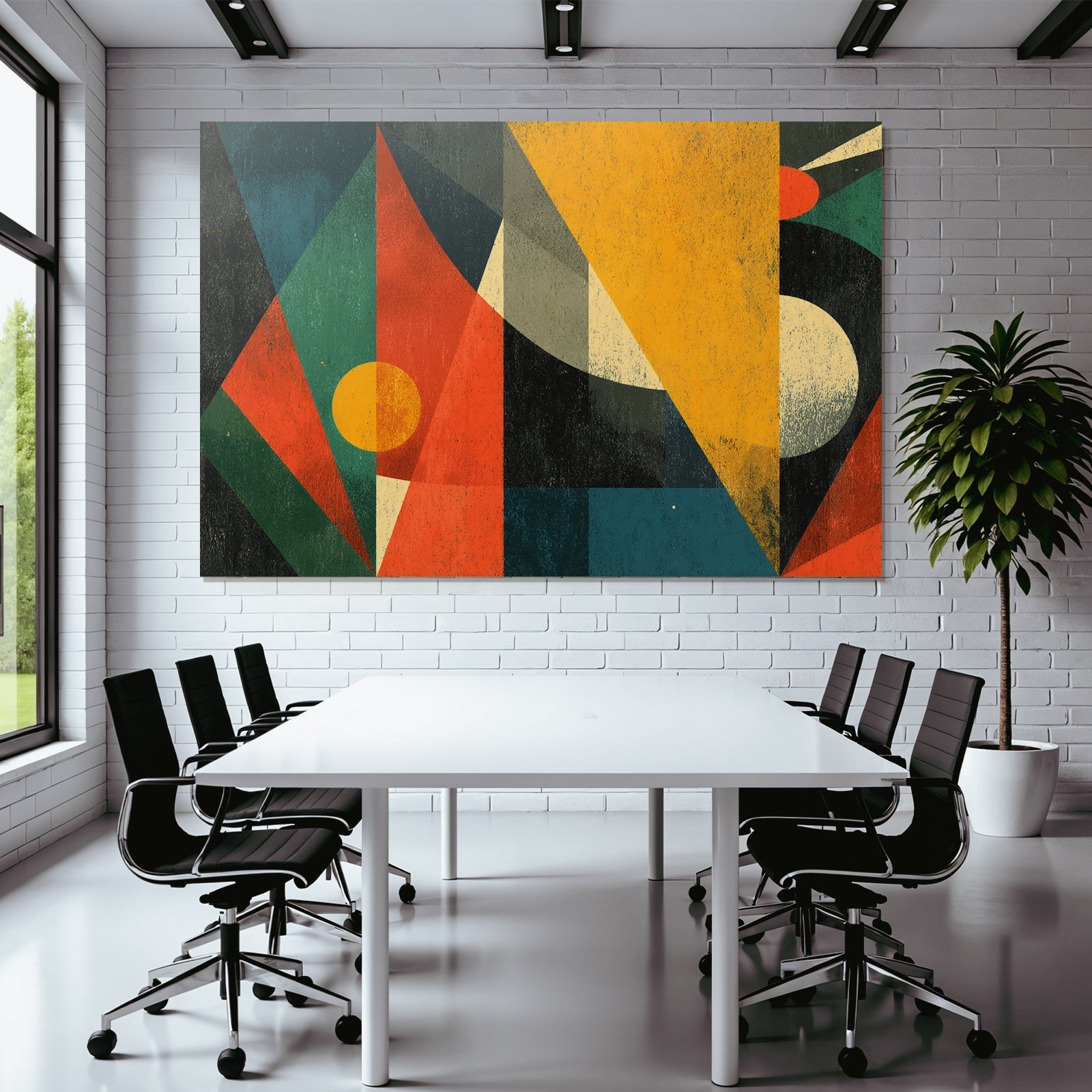 Abstrakte Geometrische Kunst Mit Lebhaften Farben Und Formen