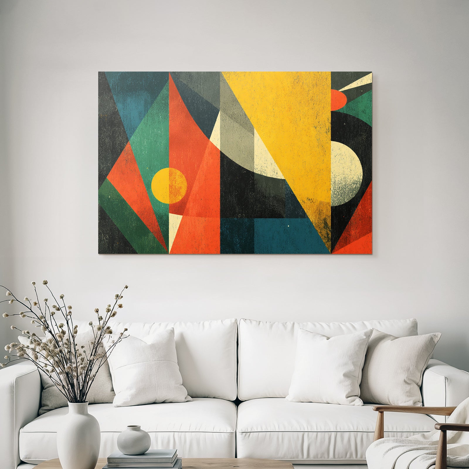 Abstrakte Geometrische Kunst Mit Lebhaften Farben Und Formen