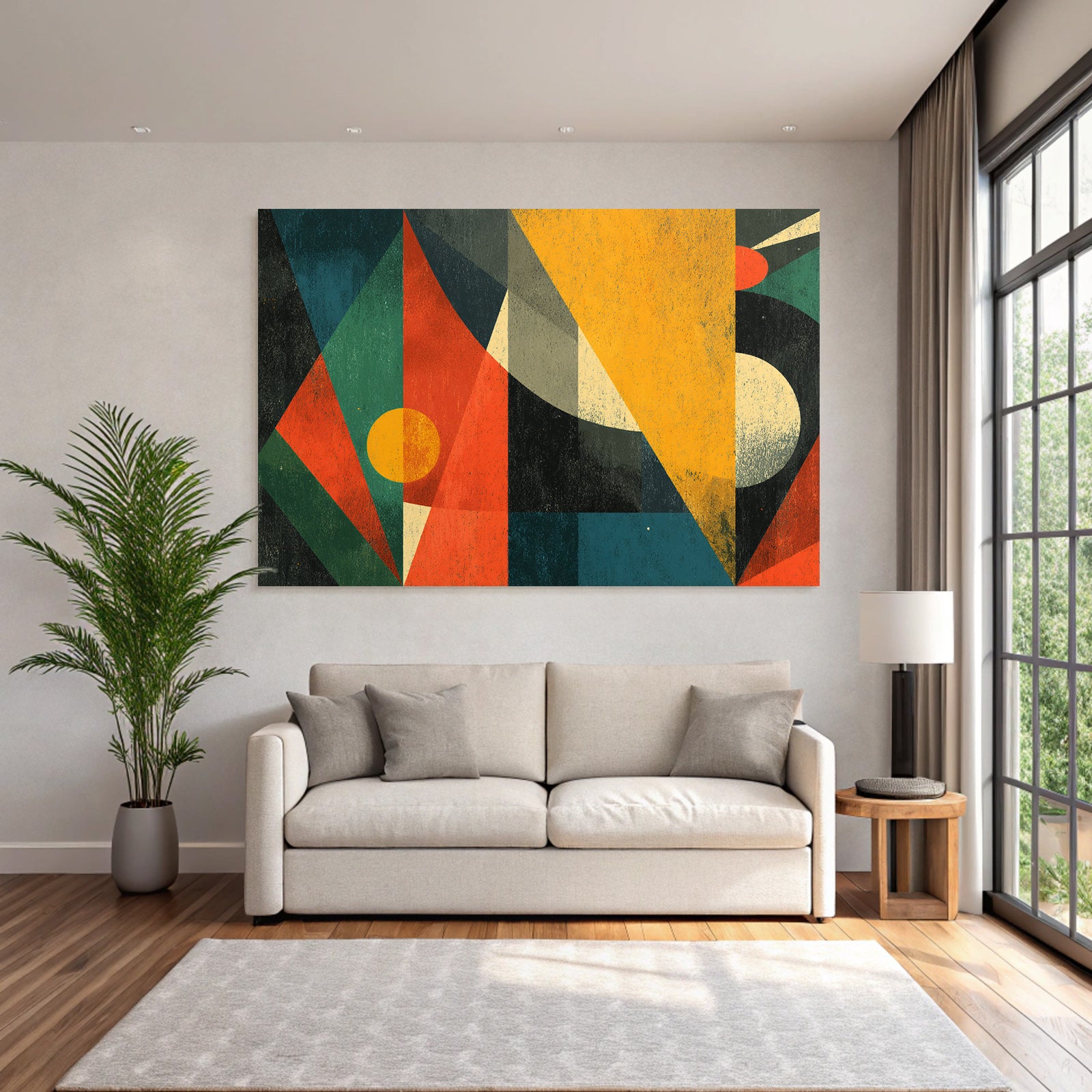 Abstrakte Geometrische Kunst Mit Lebhaften Farben Und Formen