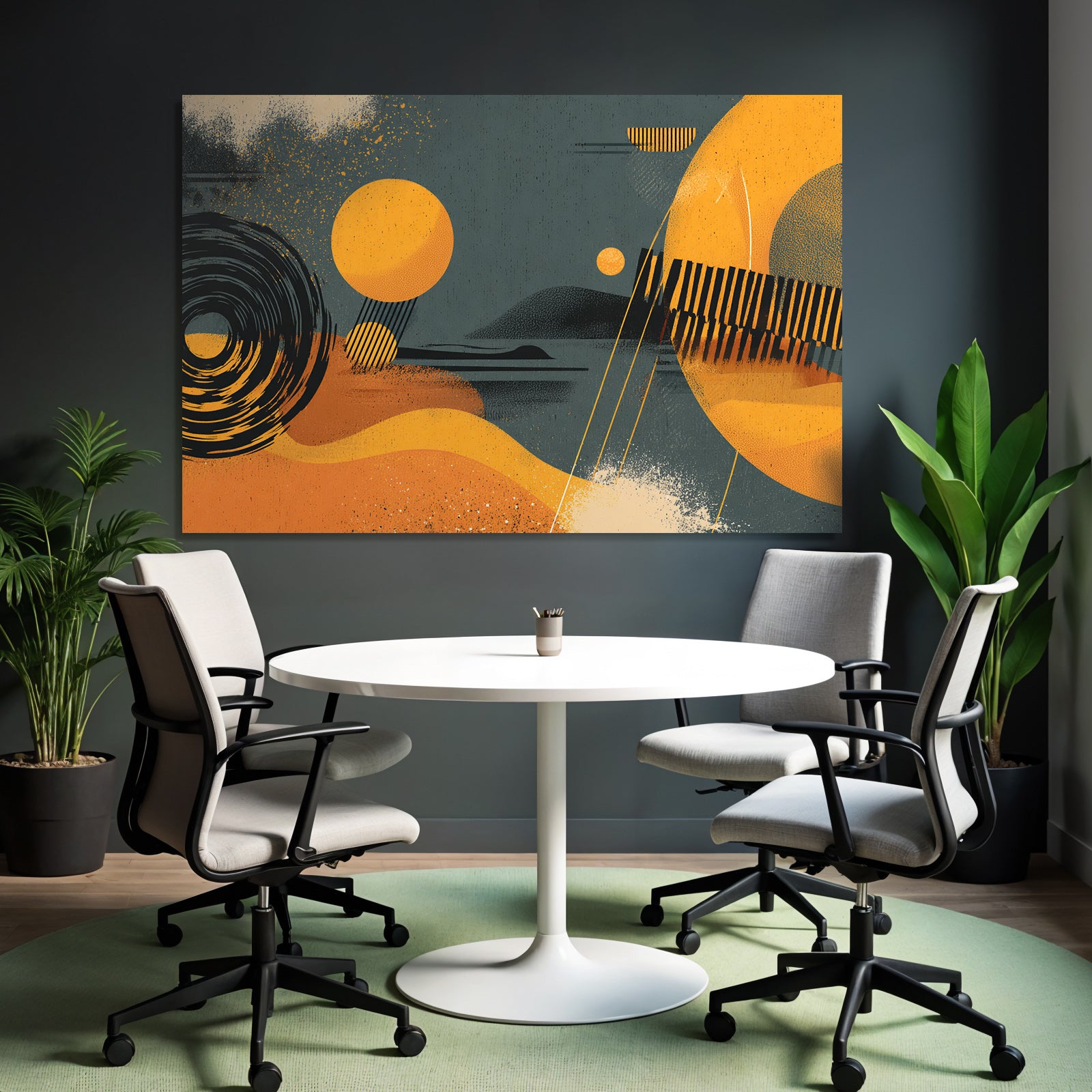 Abstrakte Illustration Farben Formen Linien Warme