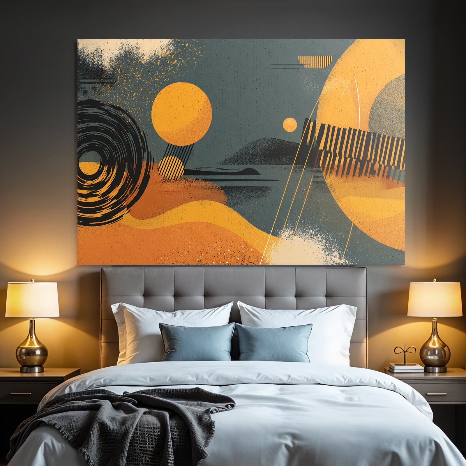 Abstrakte Illustration Farben Formen Linien Warme