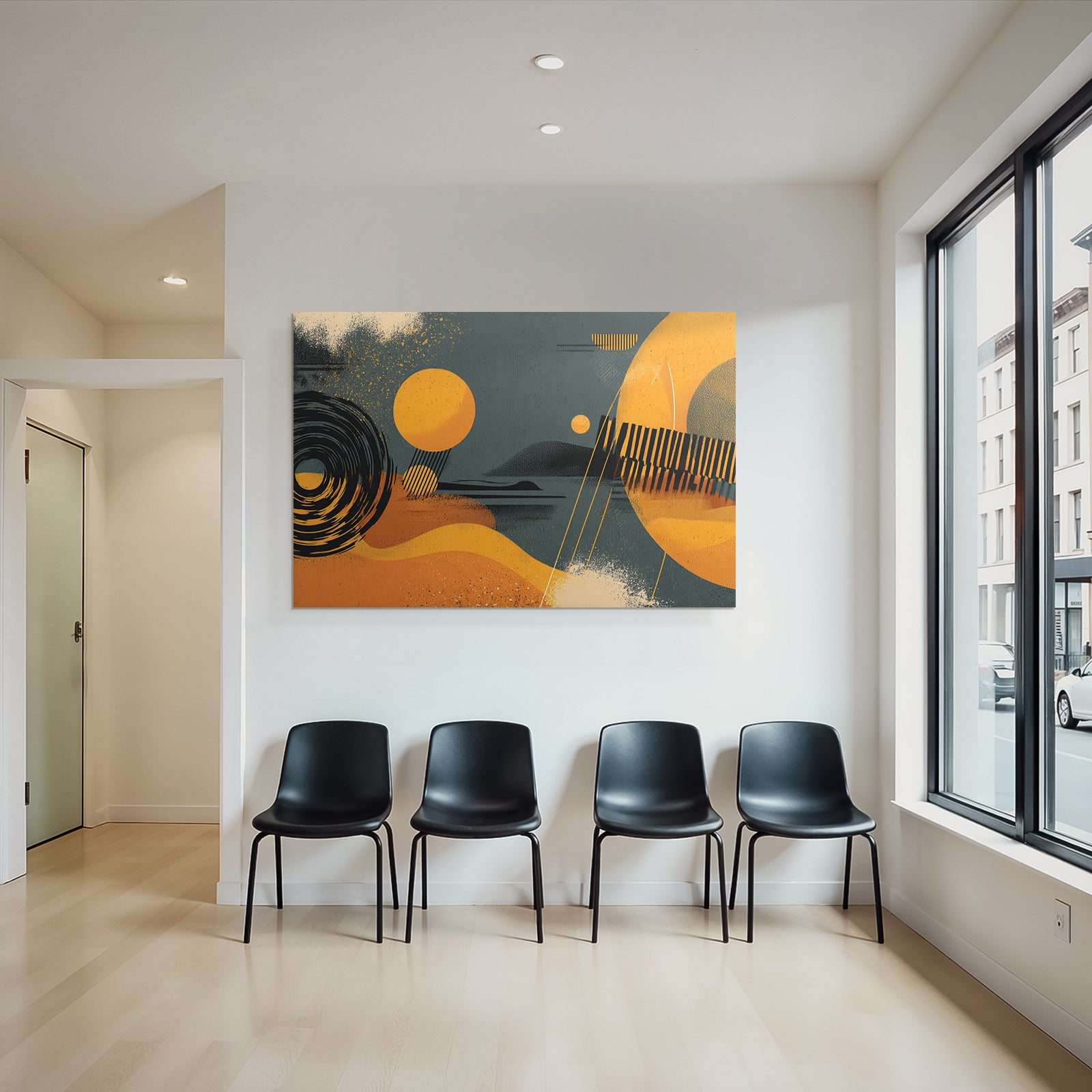Abstrakte Illustration Farben Formen Linien Warme