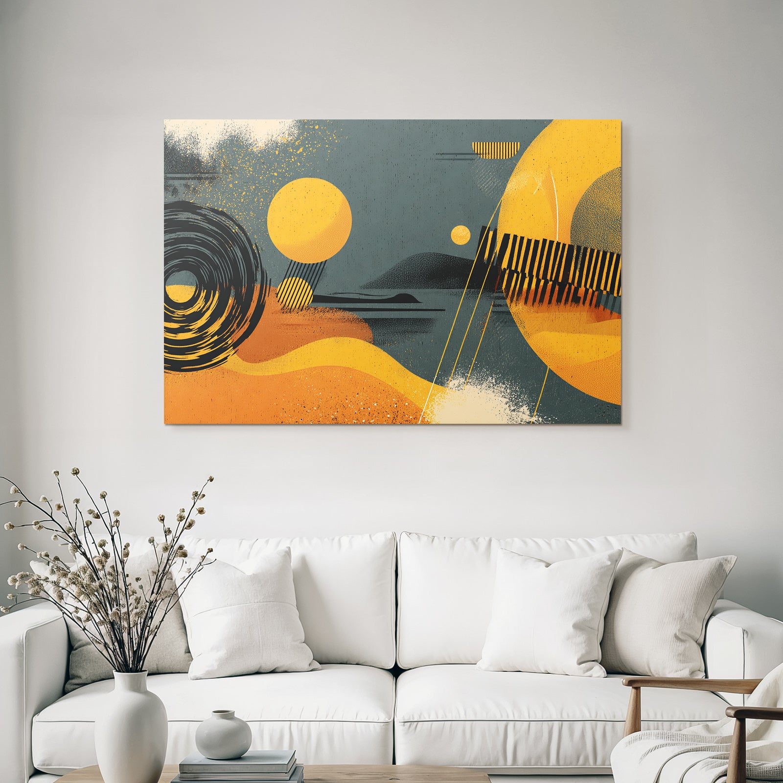 Abstrakte Illustration Farben Formen Linien Warme