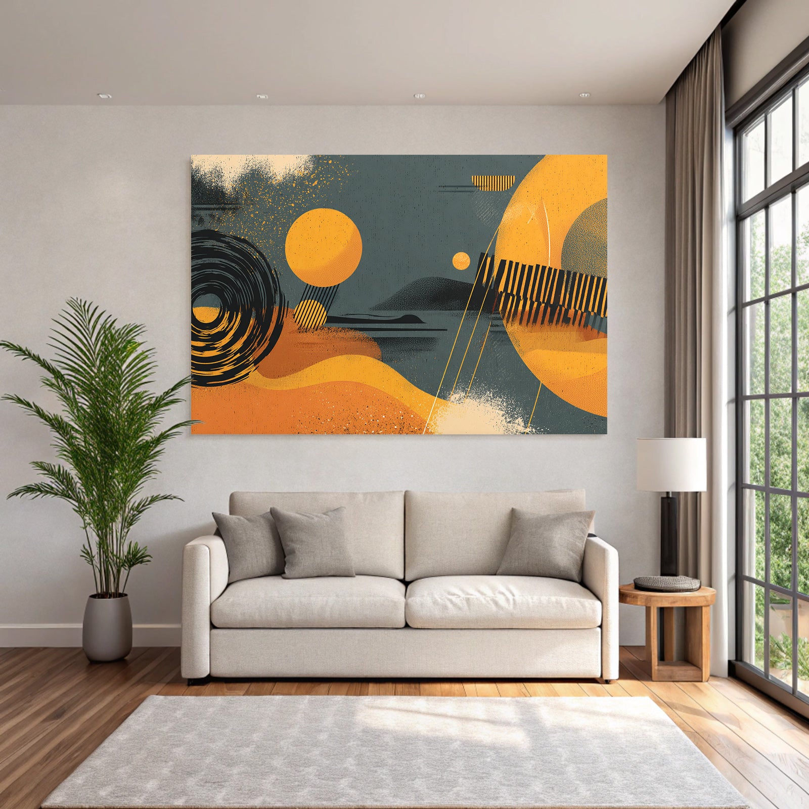 Abstrakte Illustration Farben Formen Linien Warme