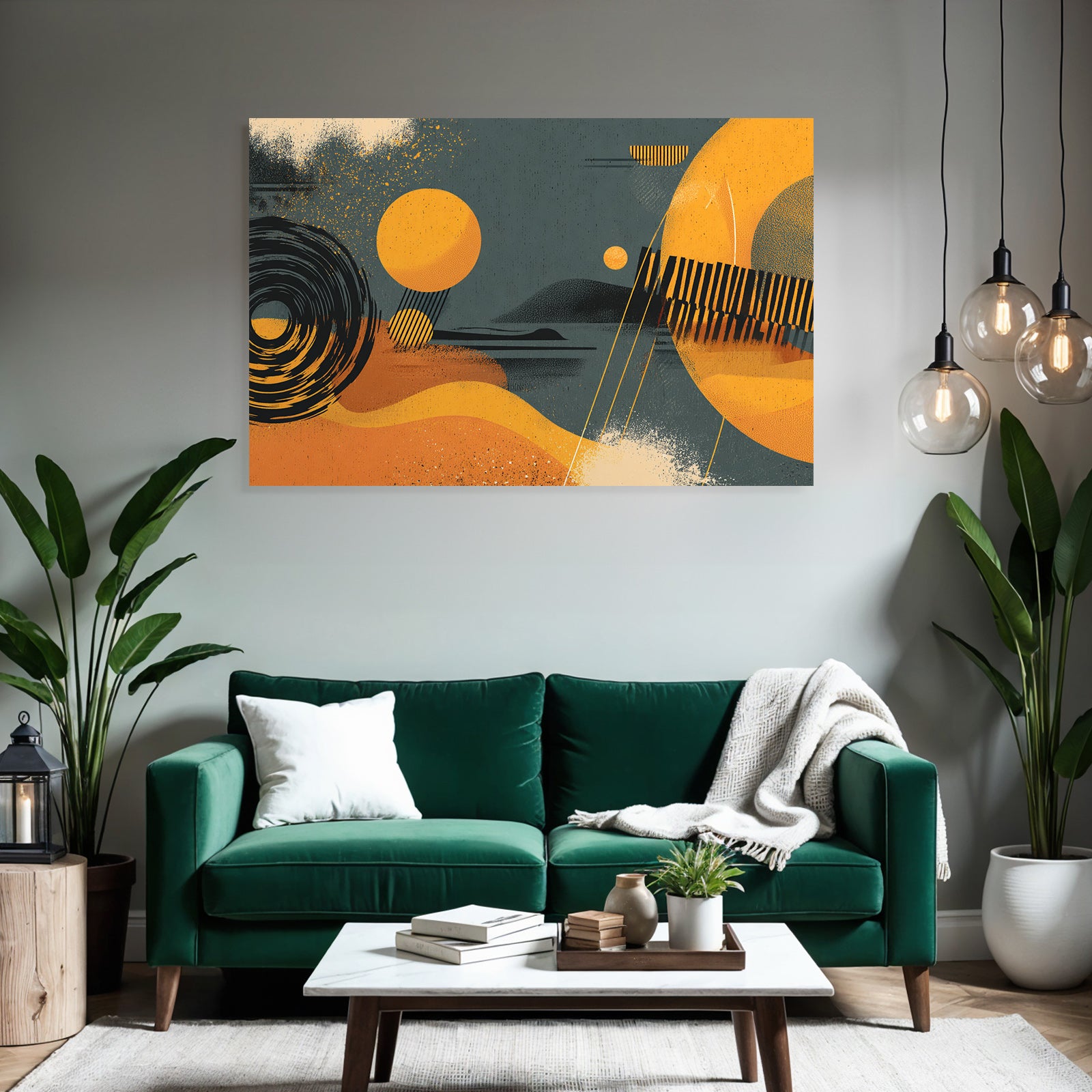 Abstrakte Illustration Farben Formen Linien Warme