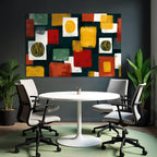 Abstrakte Illustration Farbige Formen Dunkel Hintergrund