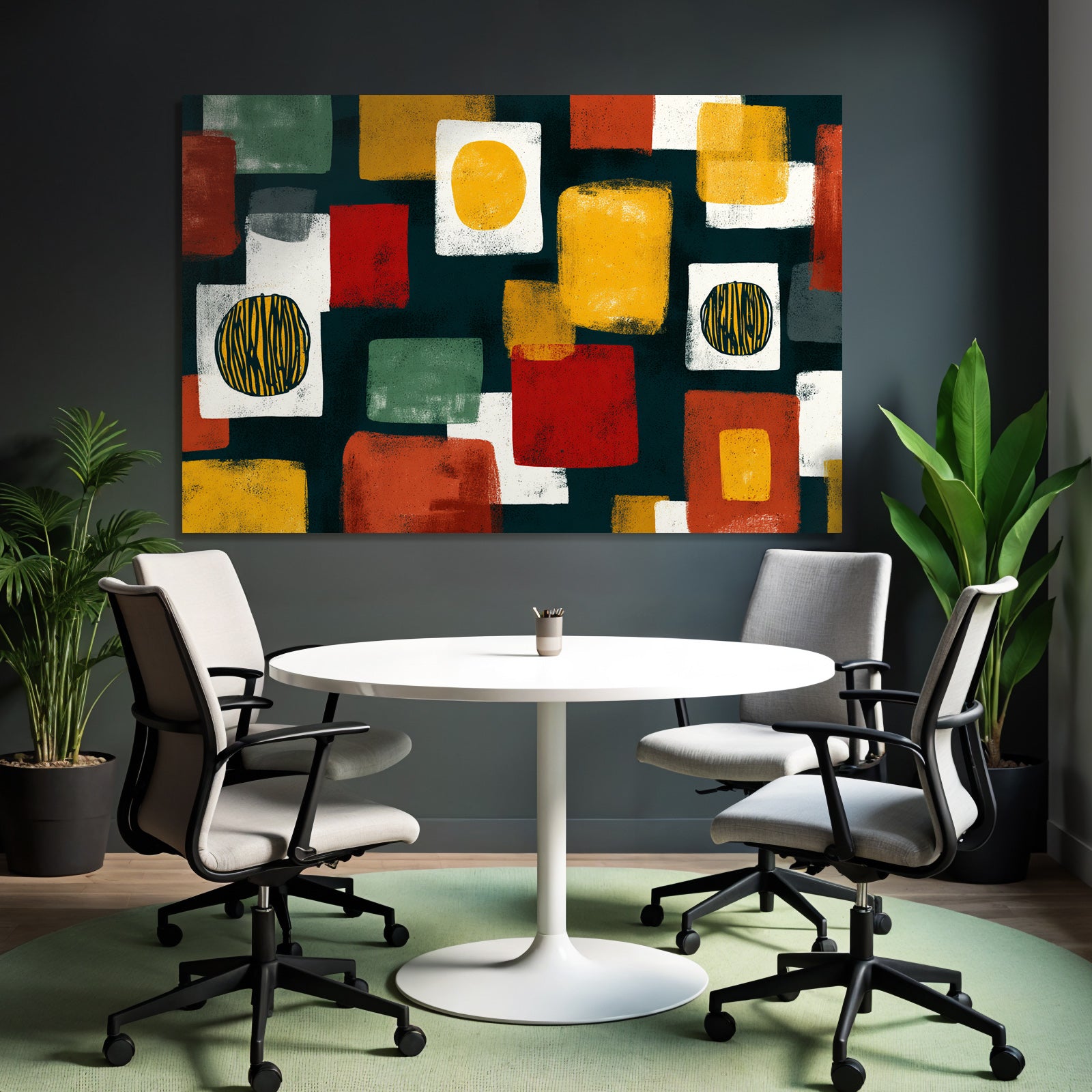 Abstrakte Illustration Farbige Formen Dunkel Hintergrund