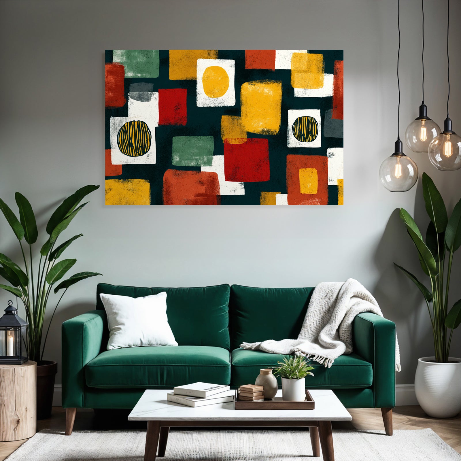 Abstrakte Illustration Farbige Formen Dunkel Hintergrund
