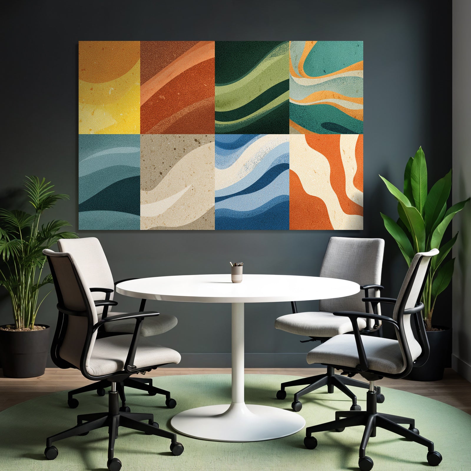 Abstrakte Illustration Fliessende Formen Warme Erdige Farben