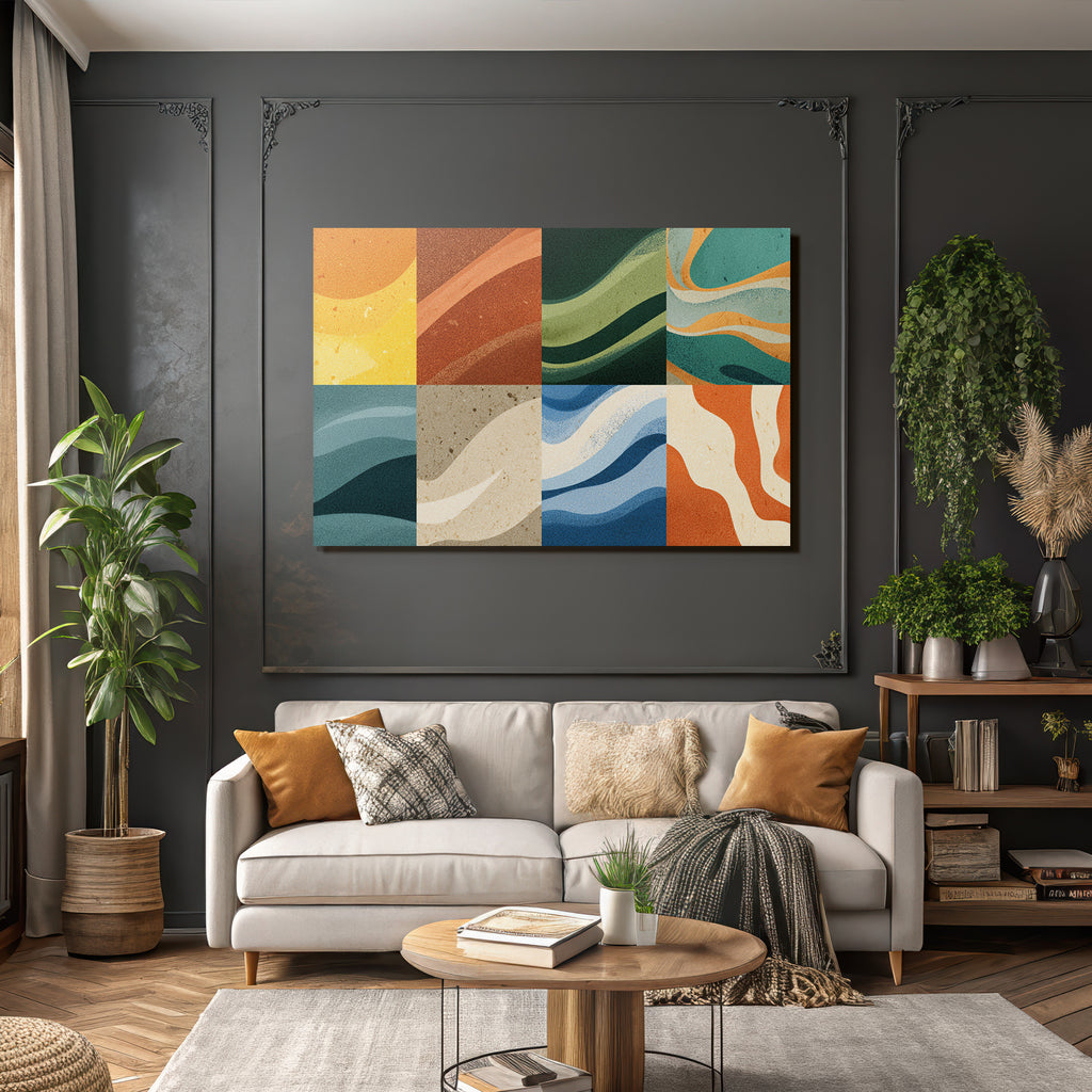 Abstrakte Illustration Fliessende Formen Warme Erdige Farben