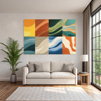 Abstrakte Illustration Fliessende Formen Warme Erdige Farben