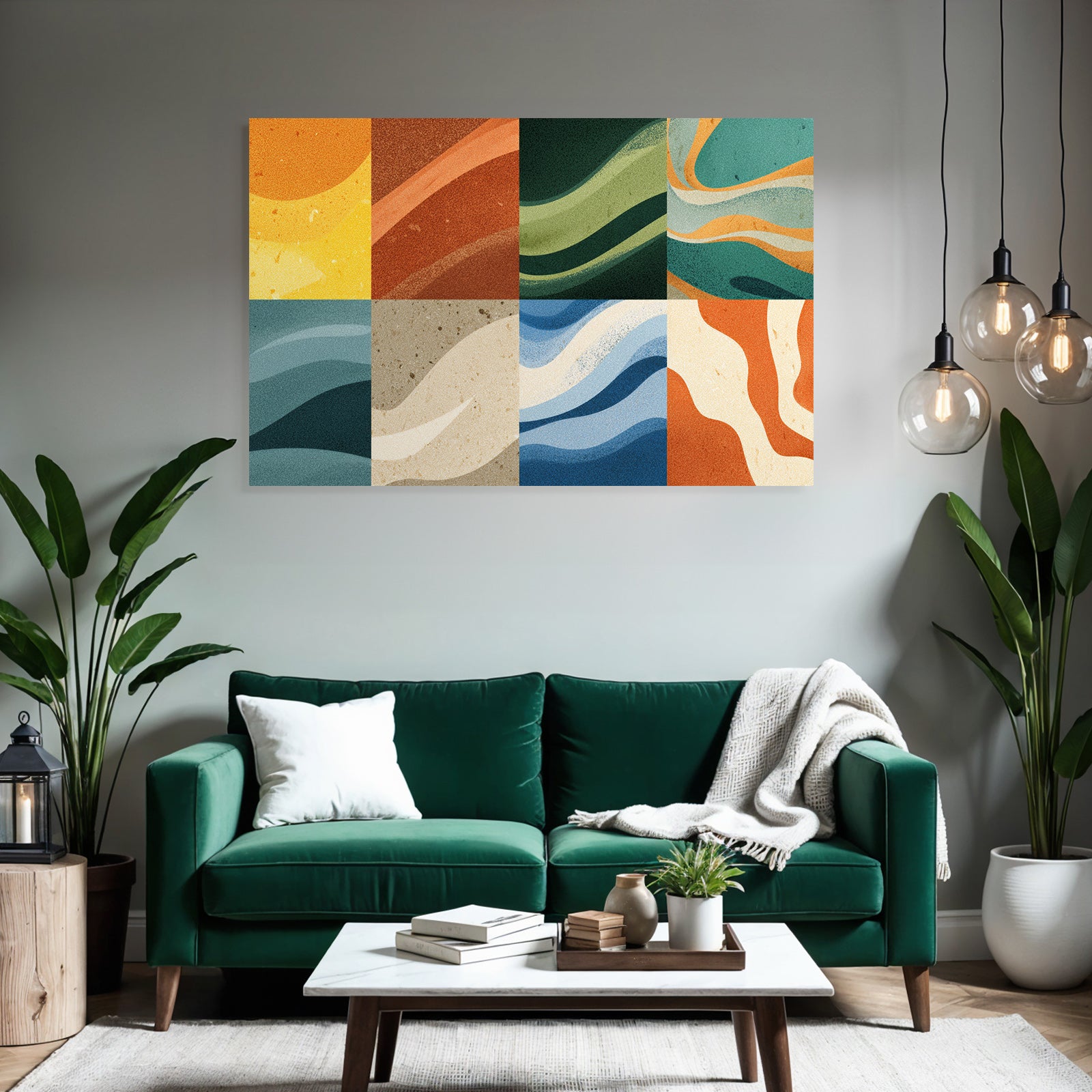 Abstrakte Illustration Fliessende Formen Warme Erdige Farben
