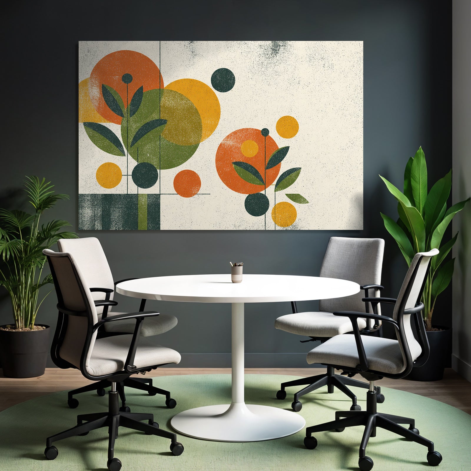 Abstrakte Illustration Geometrische Formen Farben Blumenelemente