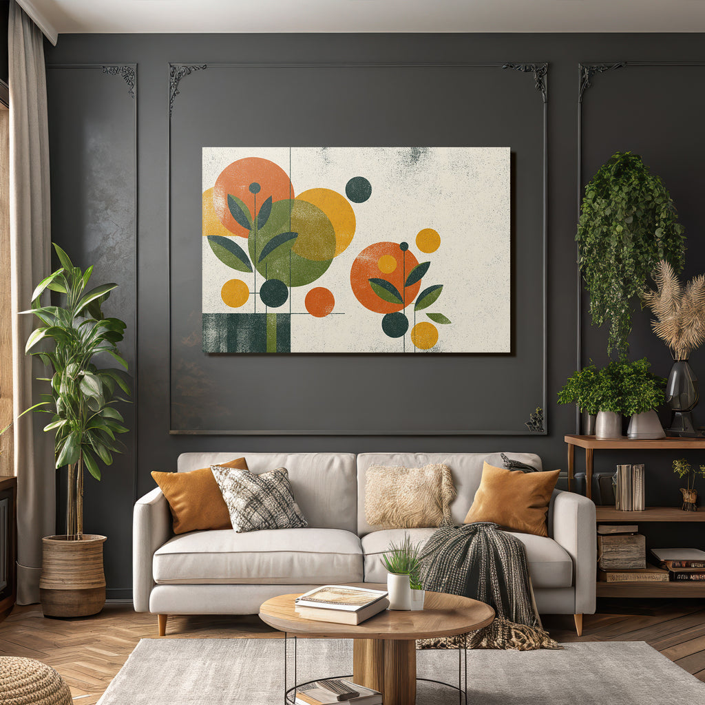 Abstrakte Illustration Geometrische Formen Farben Blumenelemente