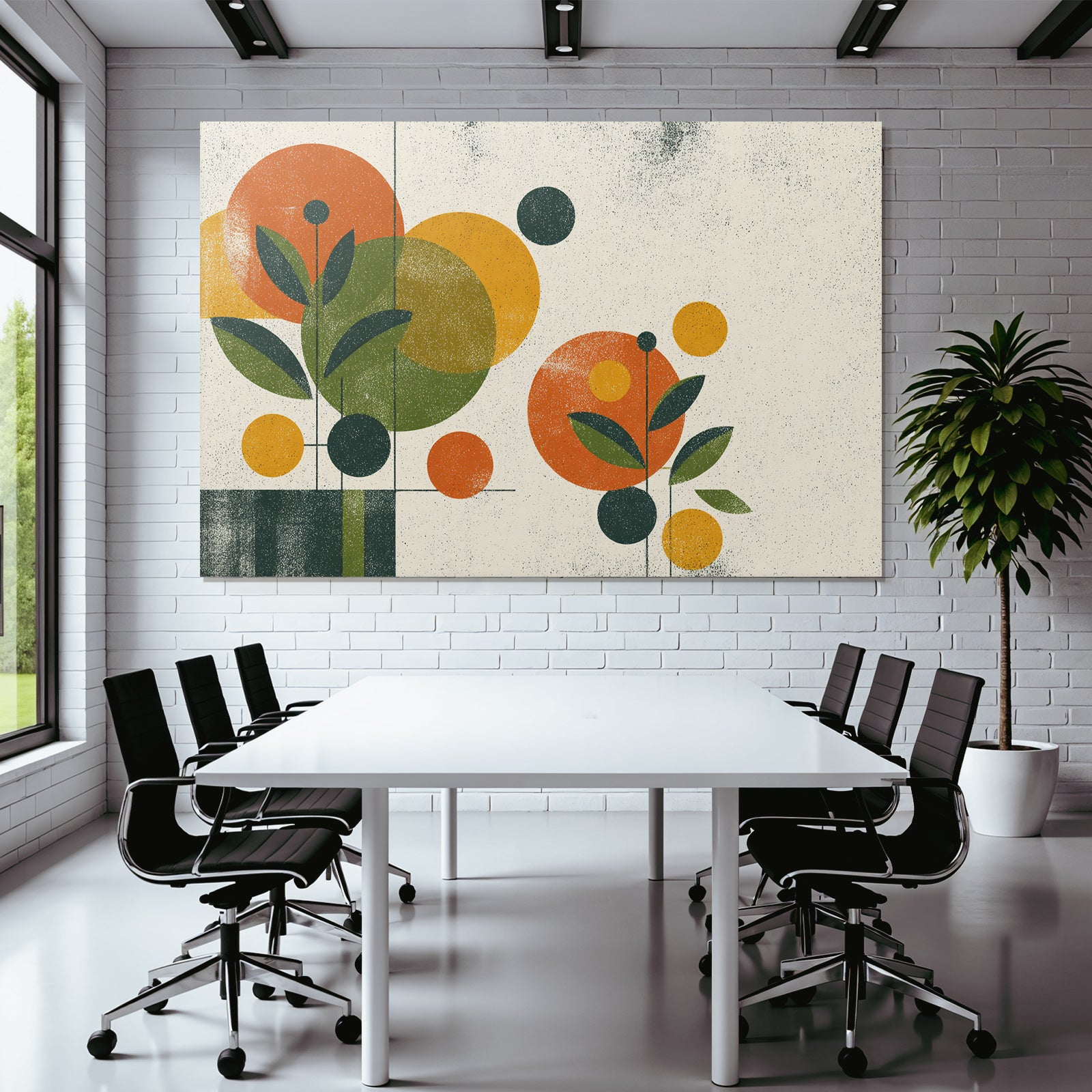 Abstrakte Illustration Geometrische Formen Farben Blumenelemente