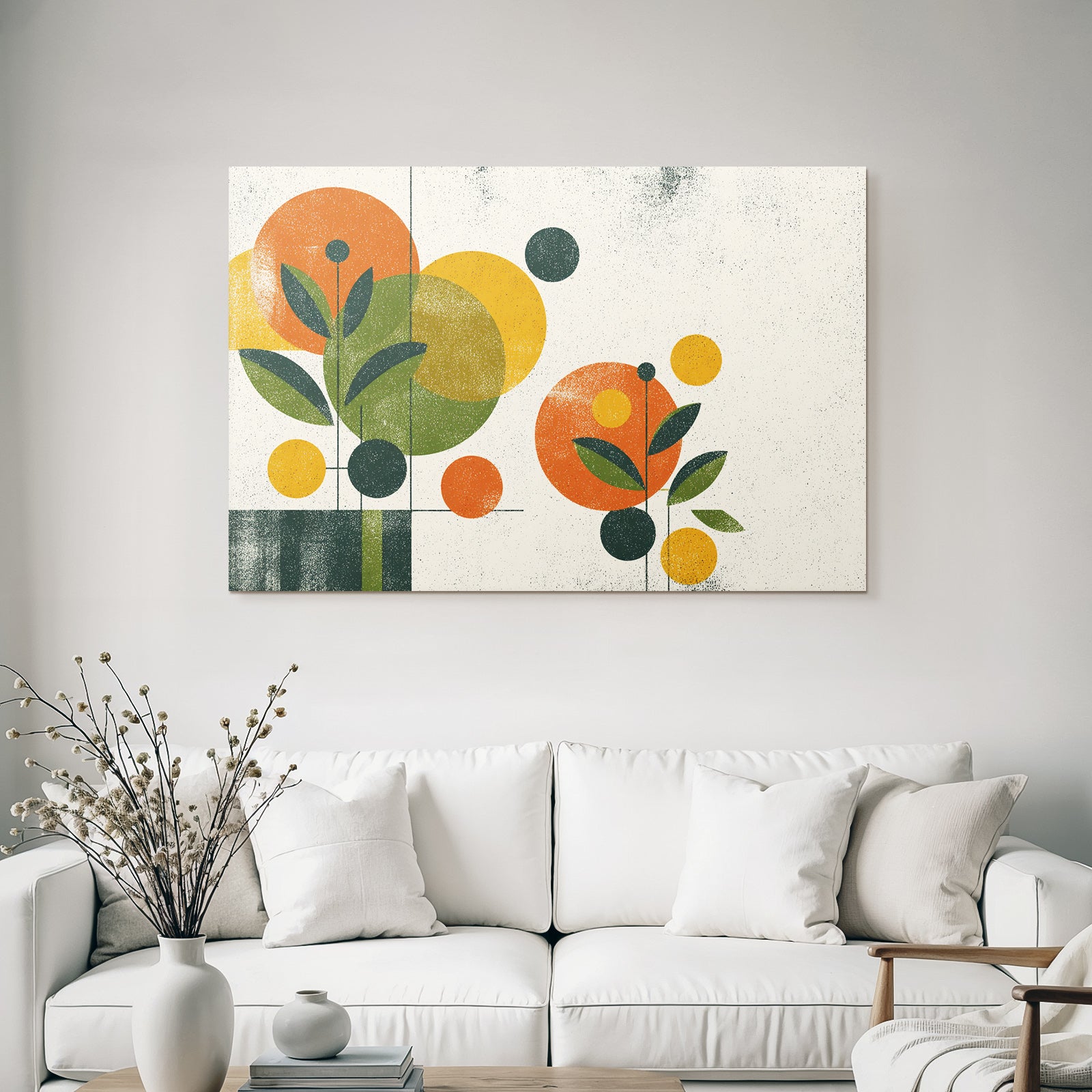 Abstrakte Illustration Geometrische Formen Farben Blumenelemente