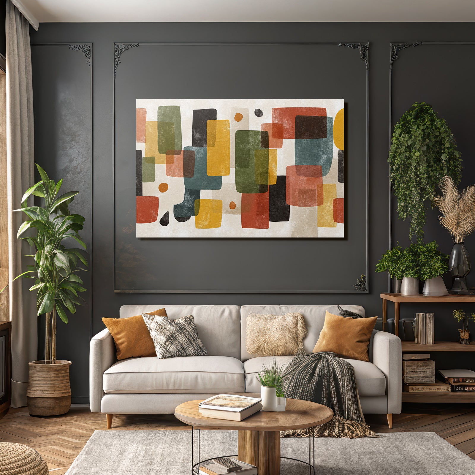 Abstrakte Kunst Farbige Formen Texturiert