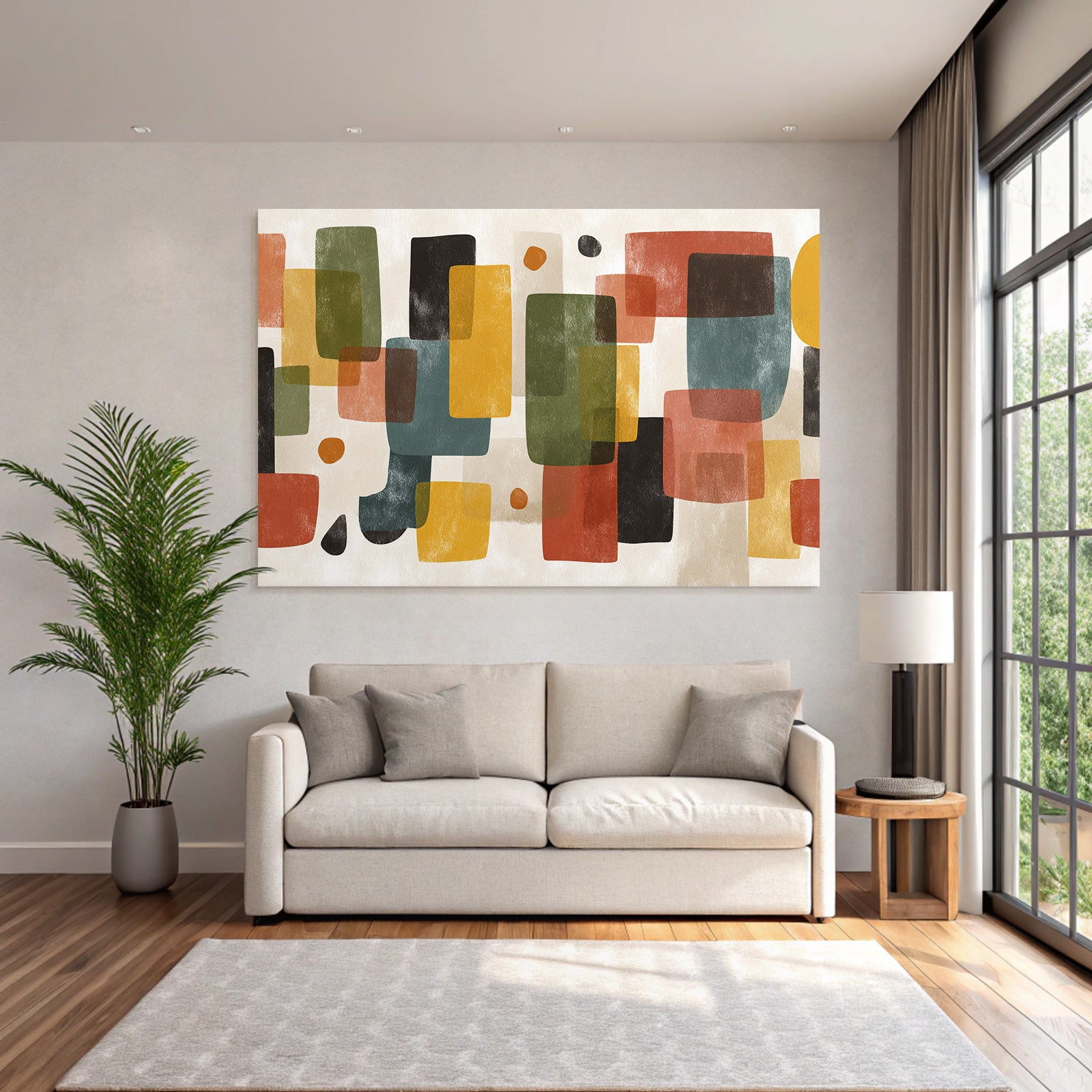 Abstrakte Kunst Farbige Formen Texturiert