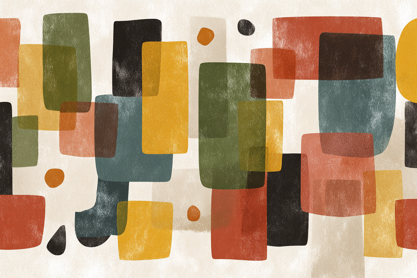 Abstrakte Kunst Farbige Formen Texturiert | Mid Century Modern | Einrichtungsstile