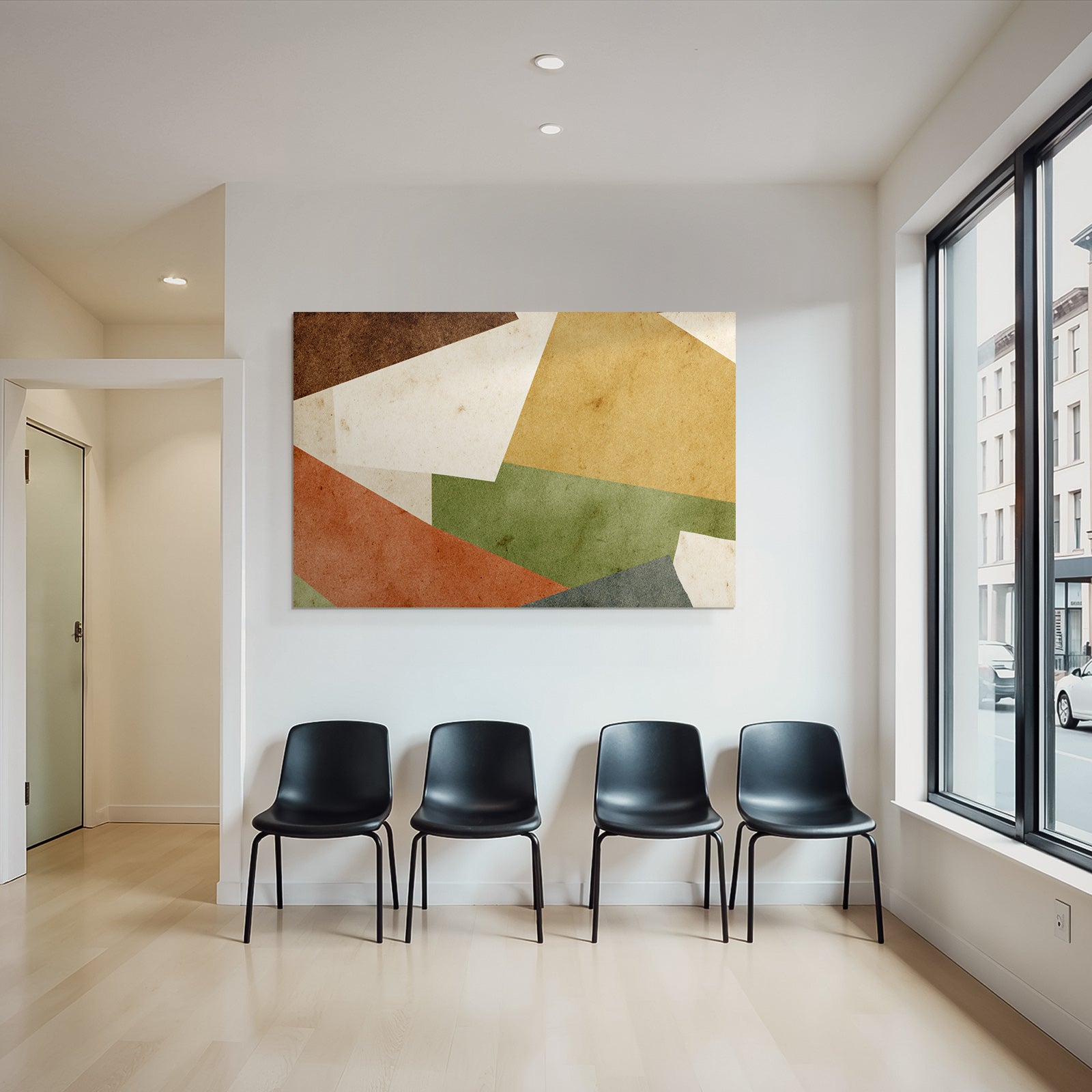 Abstraktes Design Formen Farben Collage Geometrischmuster
