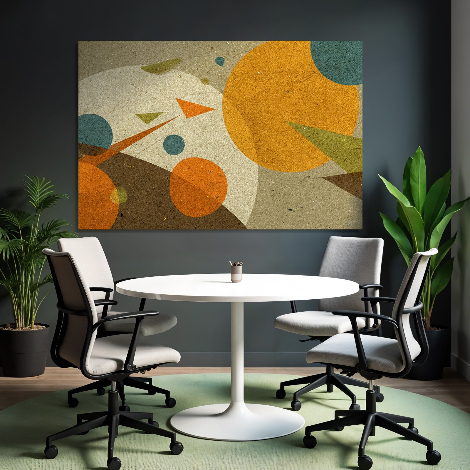 Abstraktes Design Geometrische Formen Kreise Pfeile Hintergrund