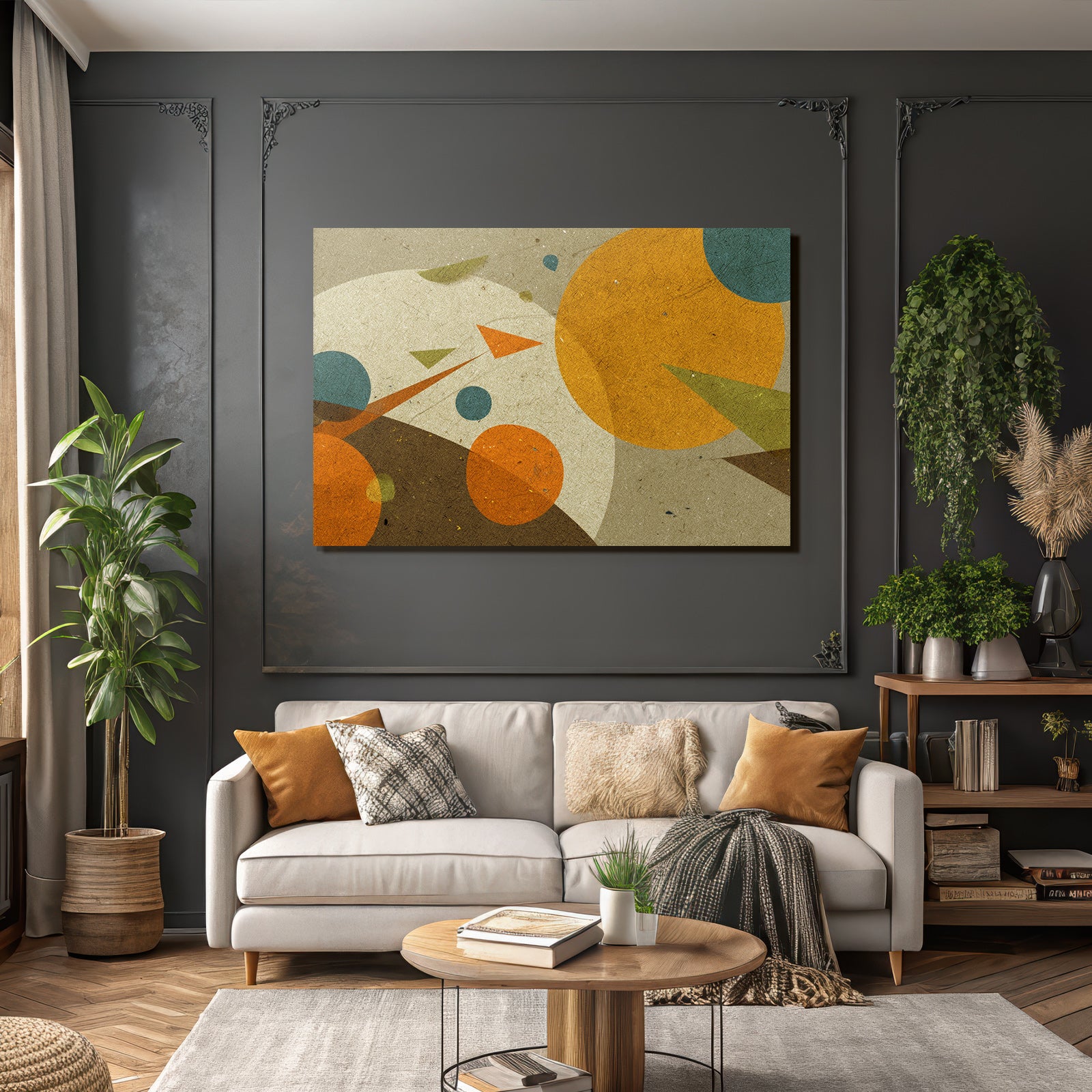Abstraktes Design Geometrische Formen Kreise Pfeile Hintergrund